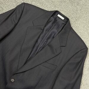 Yves Saint Laurent Blazer Mens 44R Wool Sport Coat Jacket Gray Pine Stripe Notch